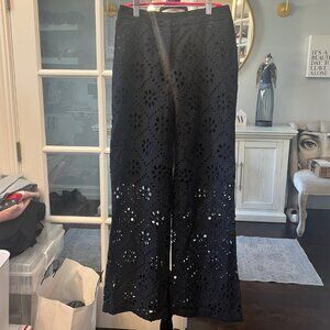 Insight Navy Blue Black Floral Cut out Pants 25